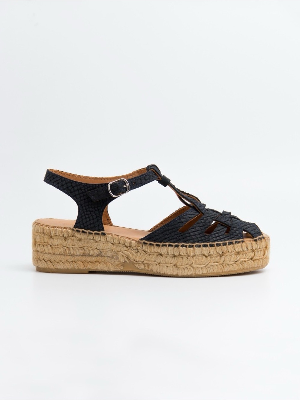 Naguisa Navy Espadrille Platform Sandals 40 / 9.5